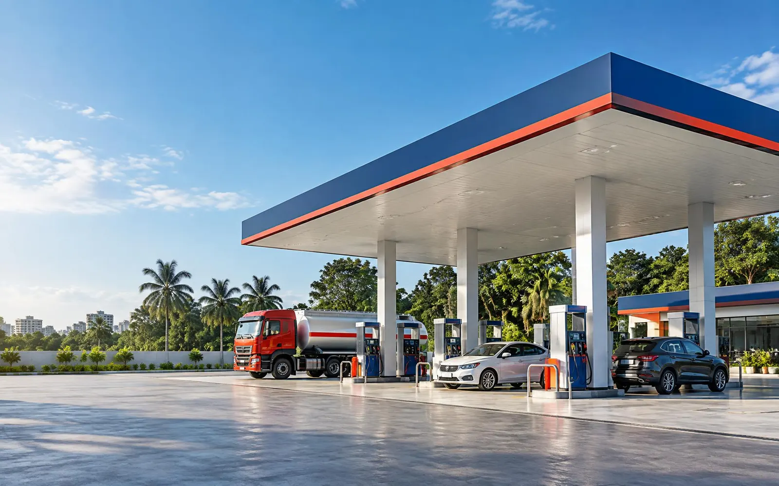A highway station that stopped short-dispensing